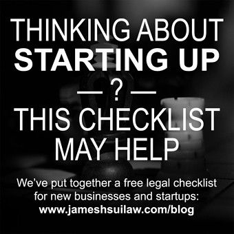 Thinking about Starting Up? This Checklist may Help. We've put together a free legal checklist for new businesses and startups.